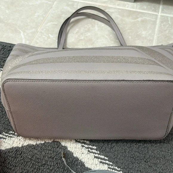 Kate Spade Glittery Silver and Cream Tote - Picture 6 of 7
